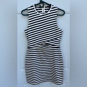 Express Navy and White Striped Dress